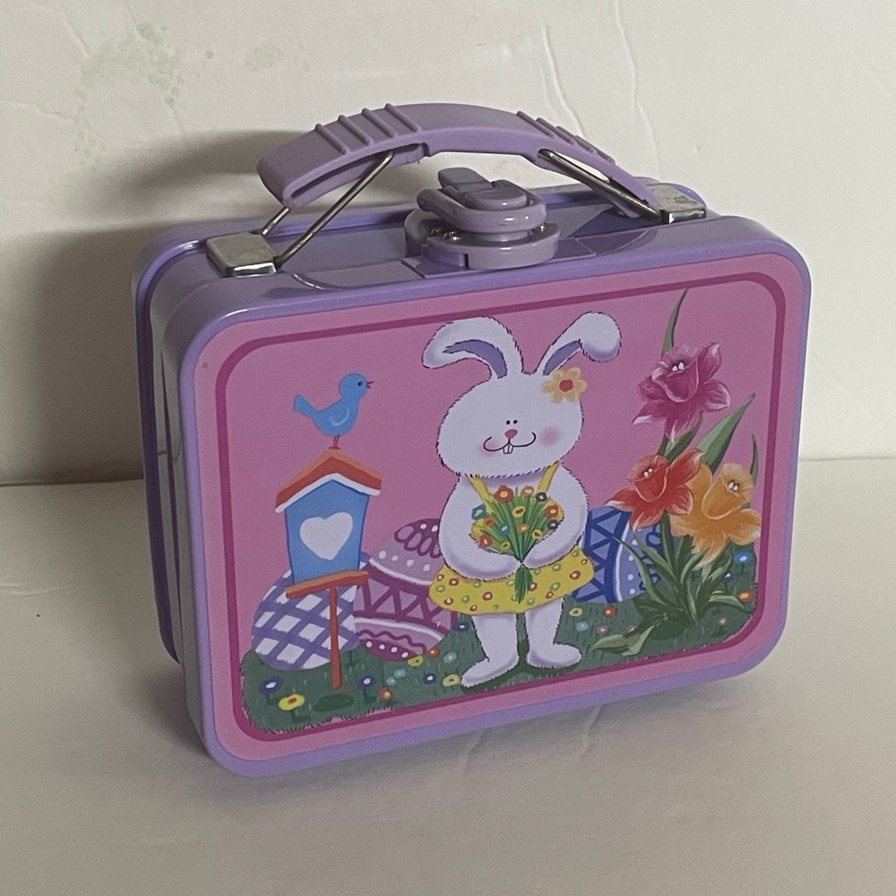 Vintage Purple Easter Bunny Small Lunchbox